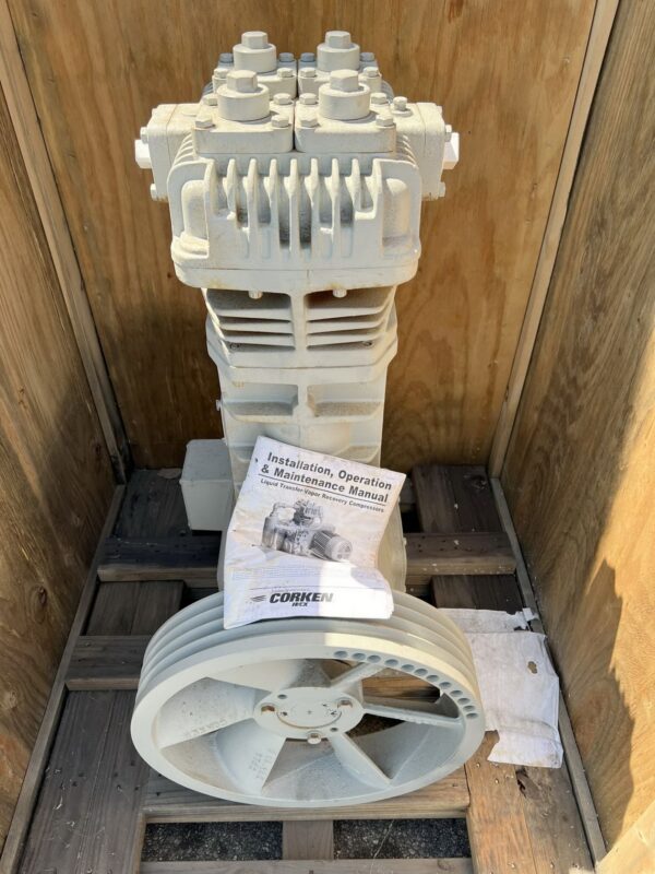 New Surplus Corken Model 691AM3FBANSNN Single-stage, Air-cooled Compressor Block C/w Flywheel - Image 2