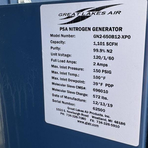 GREAT LAKES PSA TYPE NITROGEN GENERATOR - Image 2